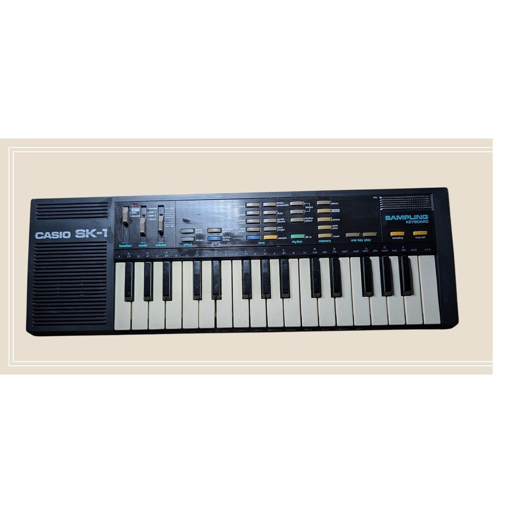 Casio SK-1 Sampling Keyboard Vintage 8-Bit Digital Synthesizer Black